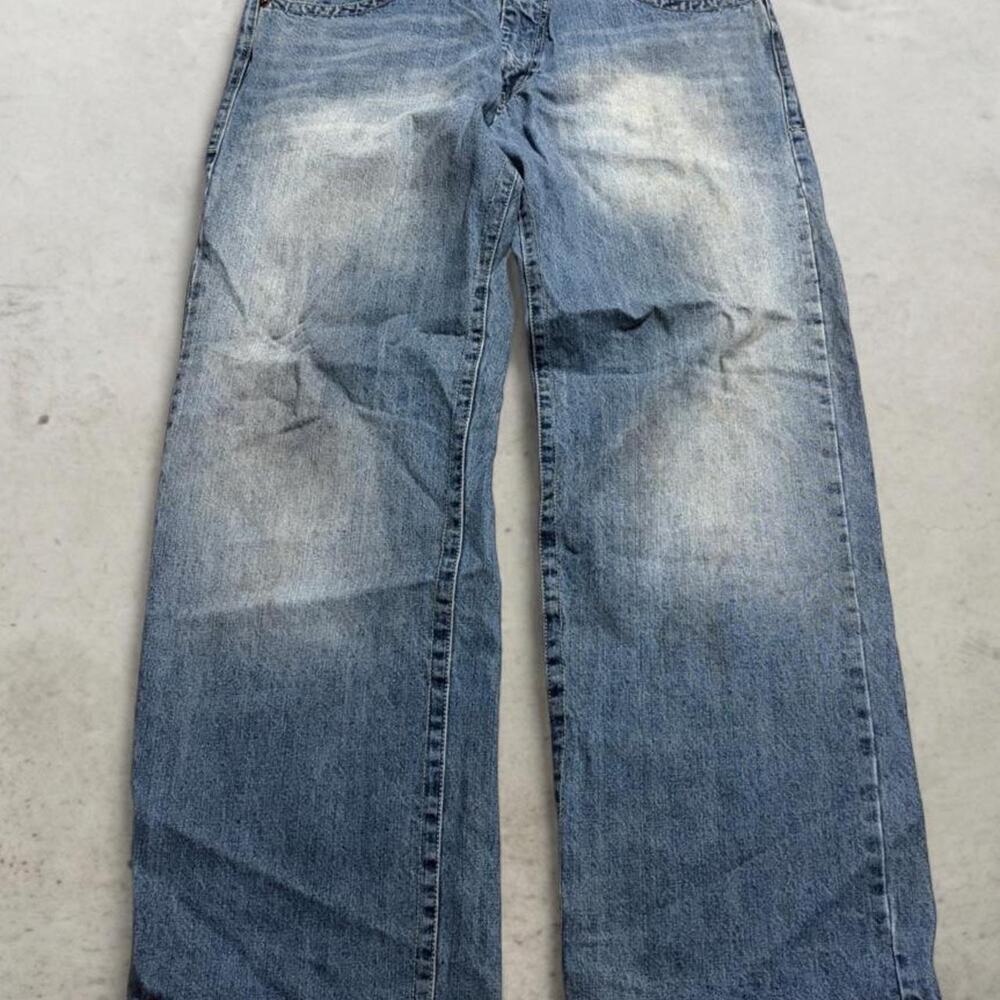 Y2K Avirex Classics Baggy Denim Jeans Mens 36x34 Light Wash